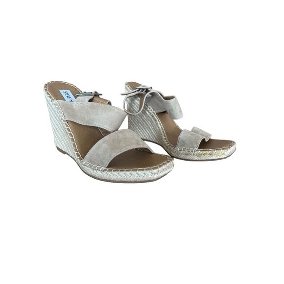 Steve Madden Womens Tan Leather Upper Espadrille Heel Uri Wedge Sandal Size 7.5 - Picture 7 of 7